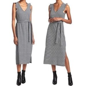 PAIGE navy and White Striped Dress